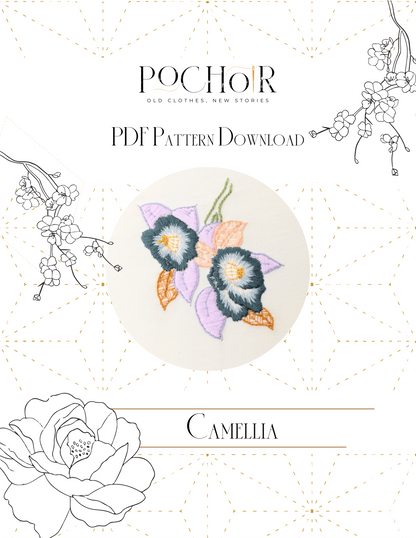 Camellia DIY Bliss Embroidery PDF Pattern Download