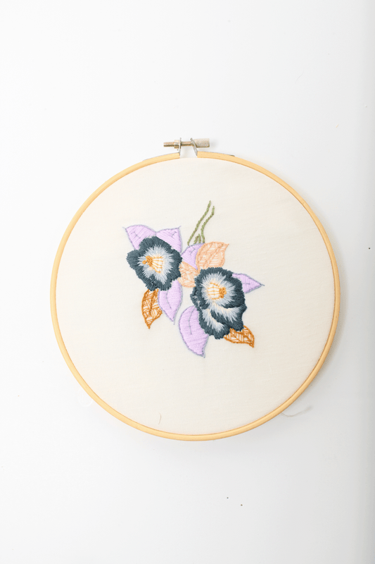 Camellia Learn Embroidery Upcycling PDF Pattern Download