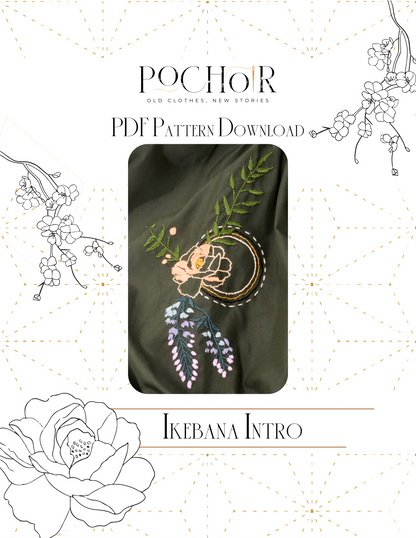Ikebana Learn Embroidery Upcycling PDF Pattern Download